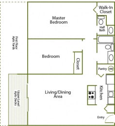 Floor Plan  Edgewood Manor Two Bedroom Floorplan