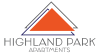 a logo of a pyramid with the words highland park apartments