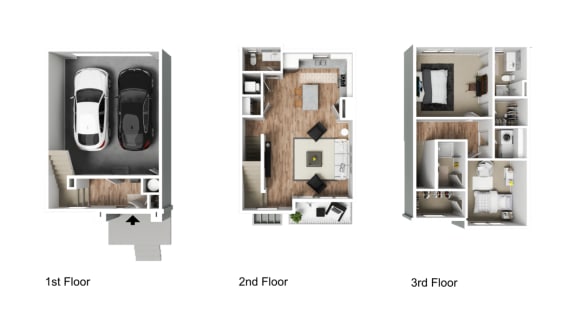 Floor Plan  Vaseo Townhomes - Lehi, Utah | Townhome 3D Floor Plan