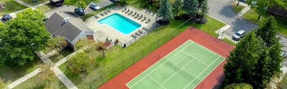 an aerial view of the pool at the resort at governors residence