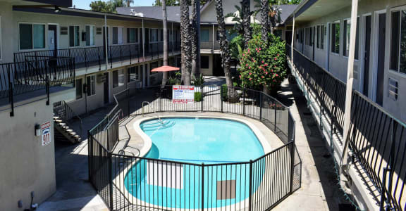 second story view of the community pool