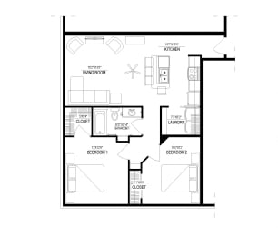 2 Bed/1 Bath, Detached Garage 2.1a