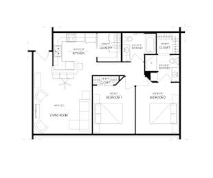 2 Bed/ 2 Bath, Detached Garage, Floor Plan