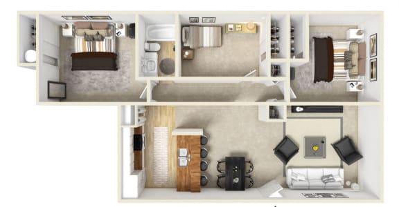 Floor Plan  Three-Bedroom