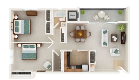 Chesapeake Floor Plan at Spa Cove Apartments, Maryland