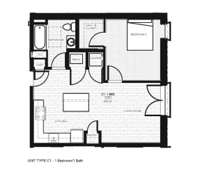 Franklin Lofts and Flats Floor Plan Diagram C1