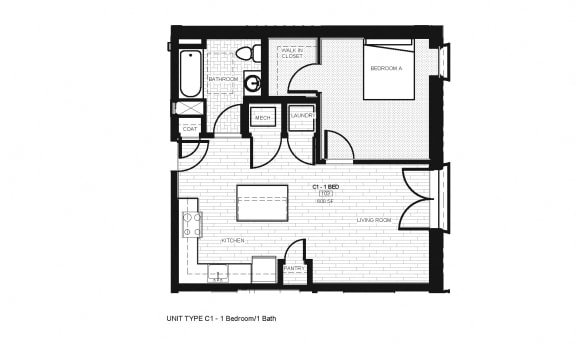 Floor Plan  Franklin Lofts and Flats Floor Plan Diagram C1