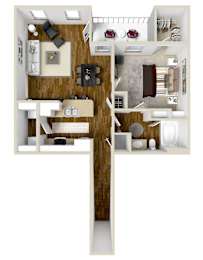 The Horizon | 859 Sq. Ft. at Wellington Grande Apartment Homes, Longview, 75605