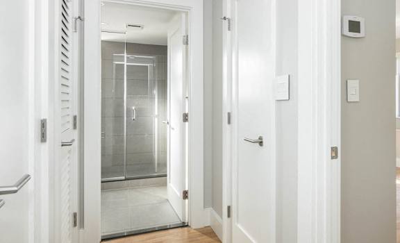 Custom closets, hardwood floors and great natural light!