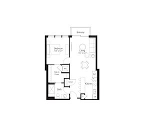 A5B Floor Plan at Rialto, Washington, DC 20002