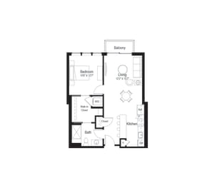 A5B Floor Plan at Rialto, Washington, DC 20002