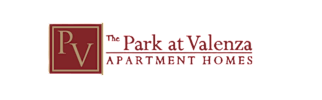 The logo of Park at Valenza Apartment Homes.