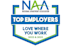 an image of the naa top employers love where you work logo
