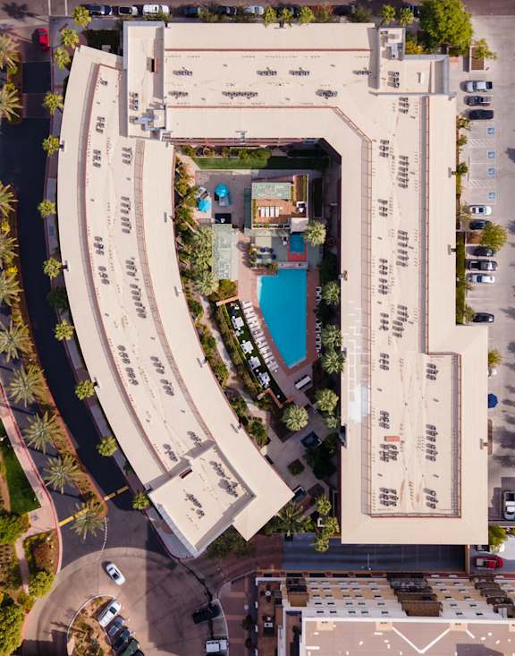 The Standard hotel is located in a busy city area.