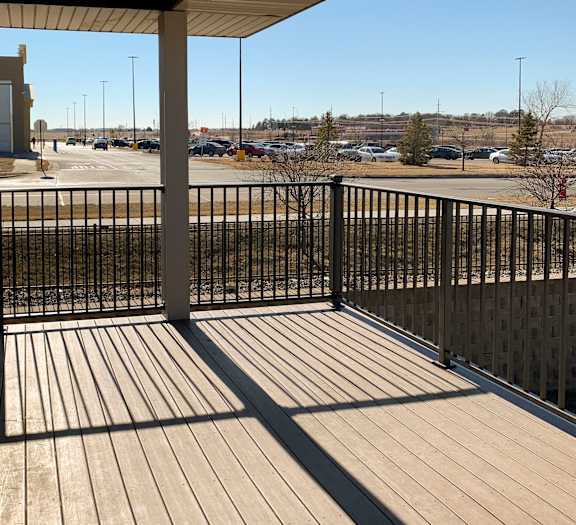 Spacious balcony over looking beautiful greenery at The Villas at Mahoney Park