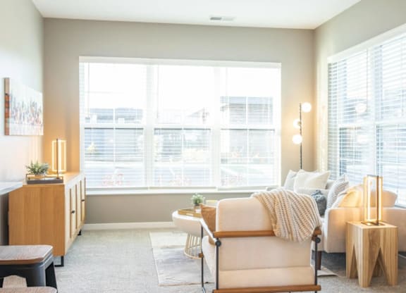 Elegant Living Room at Liberty Flats Apartments, Liberty Township