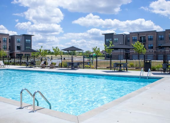 Swimming Pool Area at Liberty Flats Apartments, Liberty Township, Ohio