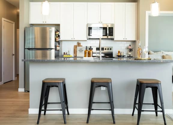 Functional Kitchen at Liberty Flats Apartments, Liberty Township, OH, 45069