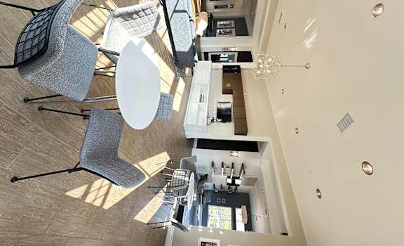 an aerial view of the clubhouse sitting area at The Bryant Apartments at Yorba Linda, Yorba Linda, CA