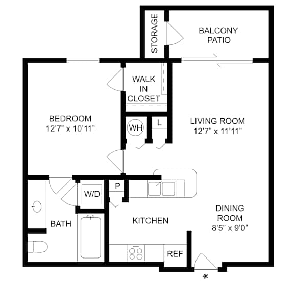 Cove Floorplan at The Fenwick Apartment Homes, Humble, TX