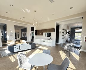 an aerial view of the clubhouse sitting area at The Bryant Apartments at Yorba Linda, Yorba Linda, CA