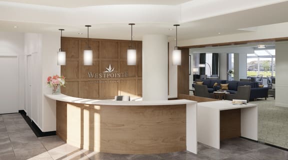 Lobby at Rosepark Retirement Community building