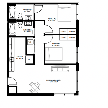C-1 Floor Plan at Canary Lofts, Des Moines, Iowa