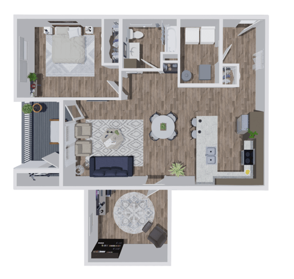 F109 Floor Plan at The Landing Apartments, Indianapolis, 46234