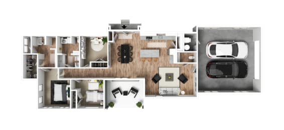 Vaseo Townhomes - Lehi, Utah | Single Family Home 3D Floor Plan