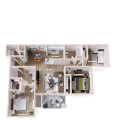 The Brookstone Floor Plan at Alexander Ridge Apartments, Canton, GA