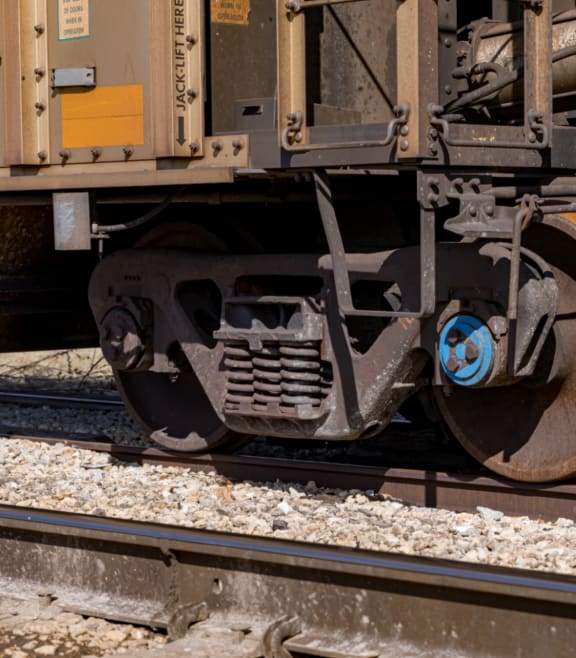 Close Up View of Train on Tracks