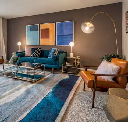 Open Living Room Filled with Sunlight & Beautiful Views at The Brook At Columbia, Columbia, 21044
