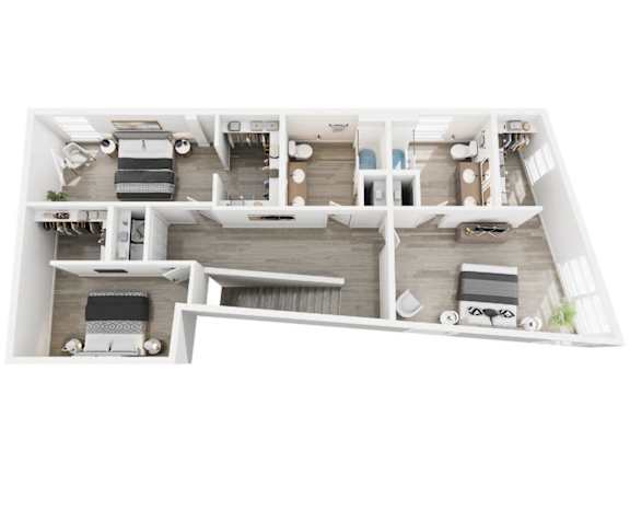 Floor 2: 3 bed, 2.5 bath, 1,995 square foot townhome with natural light in Millcreek in Salt Lake City, UT at Brickside Heights.