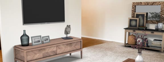 Living Room With TV at Crown Court Apartments, Florence, KY, 41042