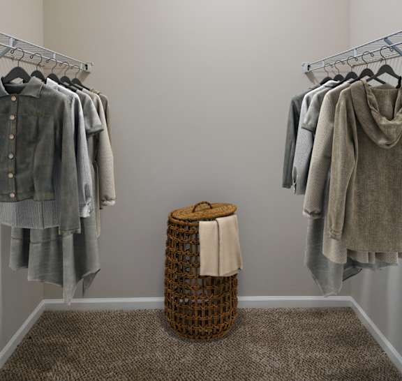 Walk-In Closet With Built-In Shelving