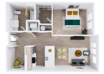 Zinnia Apartments in Shoreline, Washington B2 ADA Floor Plan