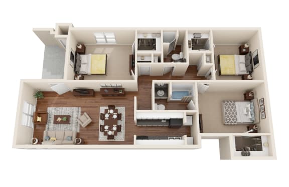 bedroom floor plan an in 3d