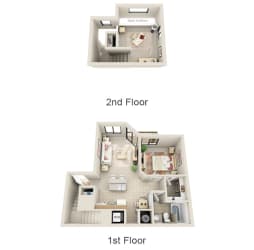 Floor Plan 1 Bed Loft