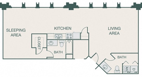 The Kirby - A14 - Penthouse 6 - 1 bedroom - 1 bath