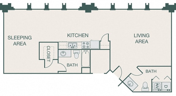 The Kirby - A14 - Penthouse 6 - 1 bedroom - 1 bath