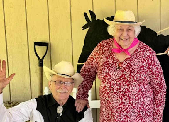 Four people are posing for a photo at River Commons Senior Living, California, 96002