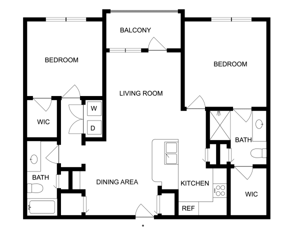Adara Alexander Place two bedroom floor plan
