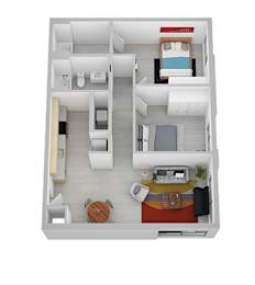 C Floor Plan at Canary Lofts, Des Moines, IA, 50311