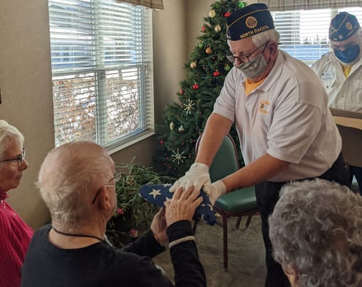 Veteran activity at Elison Assisted Living of Minot
