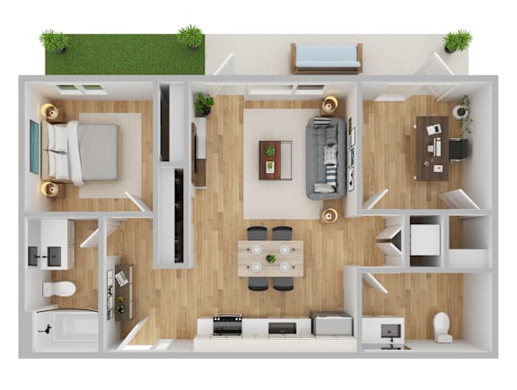 Arts Plaza Apartments in Gresham, Oregon Two Bedroom Live Work Floor Plan