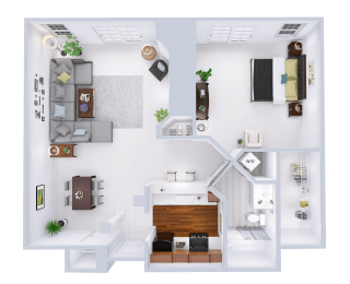  Floor Plan Pennsylvanian - 1 Bed, 1 Bath