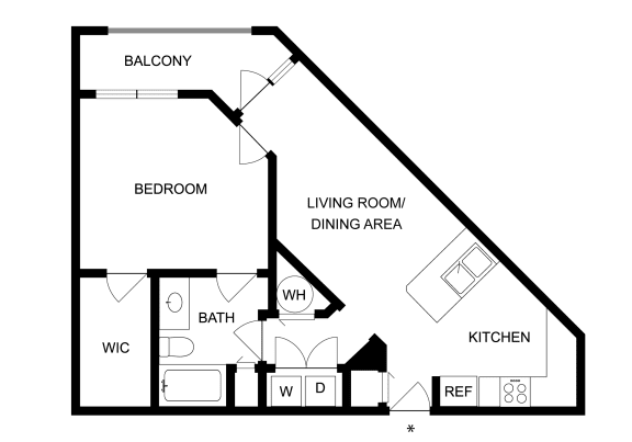 Adara Alexander Place one bedroom floor plan