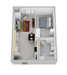 A Floor Plan at Canary Lofts, Des Moines, IA