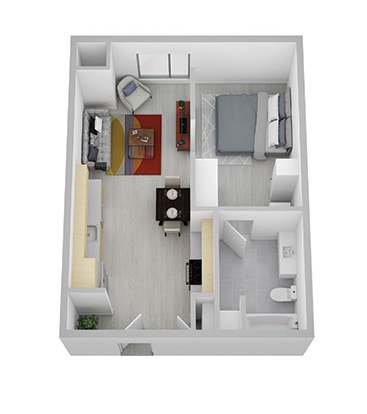 A Floor Plan at Canary Lofts, Des Moines, IA