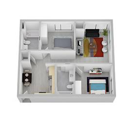 B Floor Plan at Canary Lofts, Des Moines, 50311